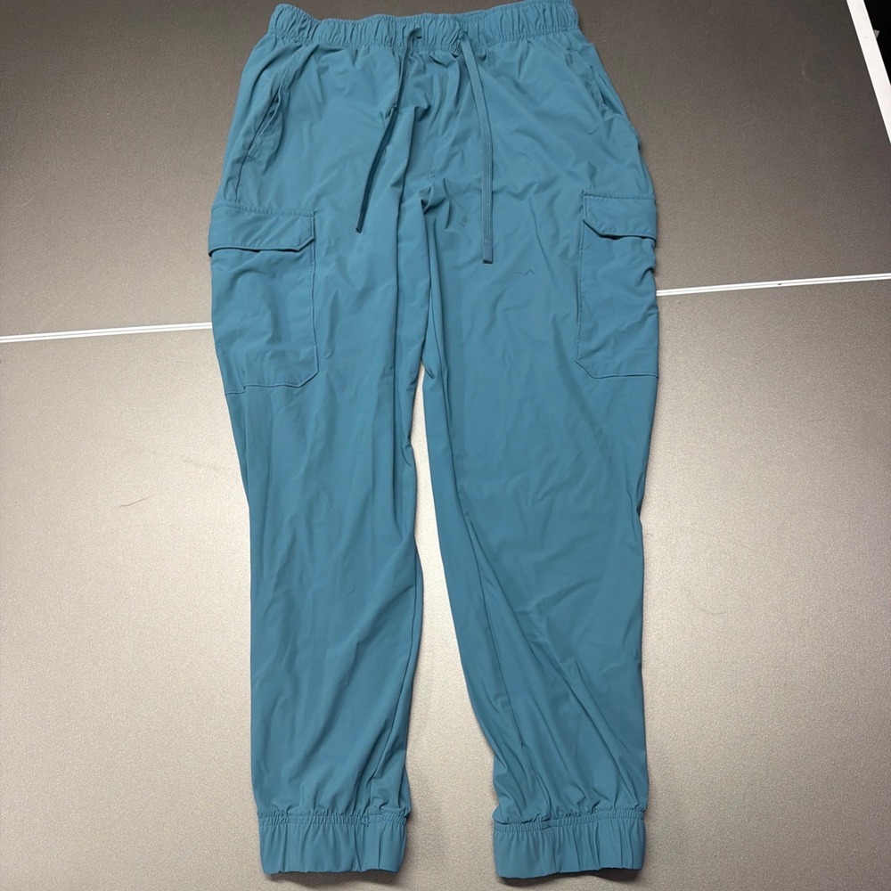 Free Fly Apparel Bamboo Lined Cargo Jogger Pants Teal Blue Mens Medium